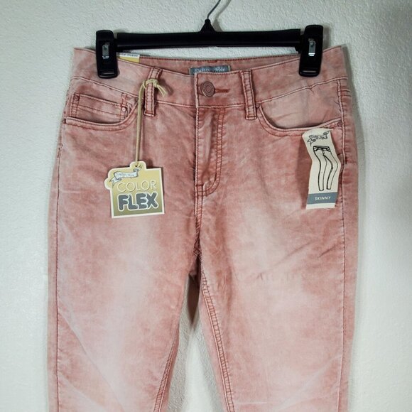 Indigo Rein Womens Color Flex Midrise Skinny Jeans Size 7 Pink Denim Blend - Picture 14 of 15